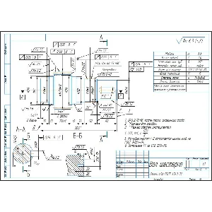 Чертеж детали вал-шестерня косозубая в компасе
