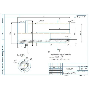 Чертеж детали "Гильза" в компасе