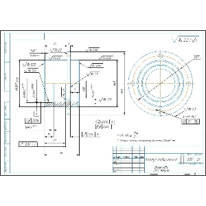 Чертеж детали "Корпус подшипника" в компасе