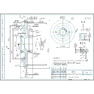 Чертеж детали шкив ограничителя скорости в компасе