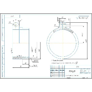 Чертеж детали хомут 0.13 в компасе