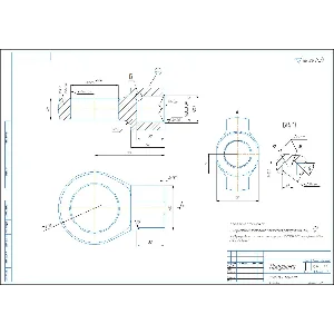 Чертеж детали проушина в компасе