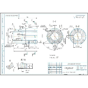 Чертеж детали ступица 00-000.06.10.10.03 в компасе