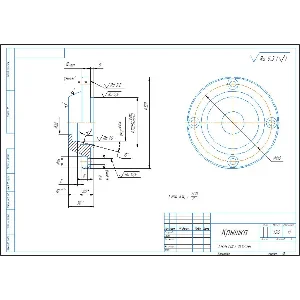 Чертеж детали крышка подшипника в компасе