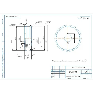 Чертеж детали крышка подшипника закладная в компасе