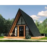 Прoeкт дома: каркасного дома A-FRAME 6х6 + 2м тераcс