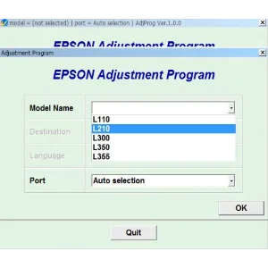 Сброс Epson L110 L210 L300 L350 L355 Adjustment Program