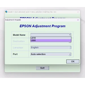 EPSON AdjProg Reset L810 L850