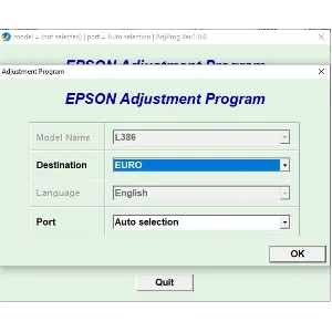 Сброс Epson L382 L386 L486 Adjustment Program
