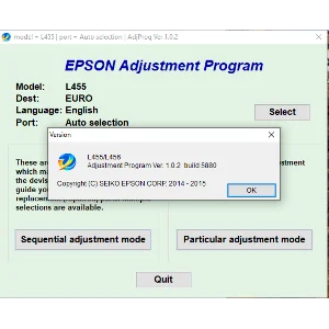 Сброс Epson L455 L456 Adjustment Program