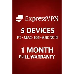 Express VPN (ПК, Mac и телефон) 5 устройств, 1 месяц