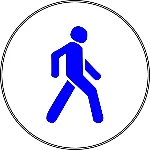 Дорожный знак человек синий, векторное изображение