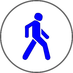 Дорожный знак человек синий, векторное изображение