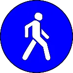 Дорожный знак человек белый,векторное изображение