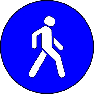 Дорожный знак человек белый,векторное изображение