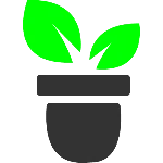 Логотип горшок с цветами, векторное изображение