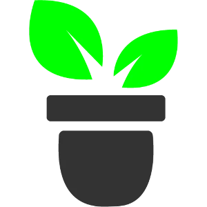 Логотип горшок с цветами, векторное изображение