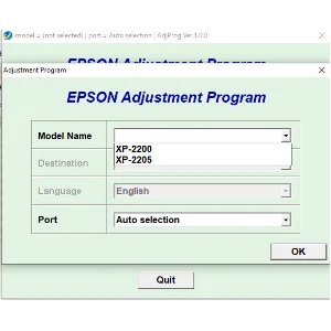 Сброс Epson XP2200 XP2205 Adjustment Program