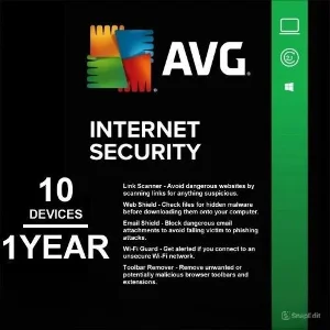 AVG Internet Security 10 Devices 1 Year