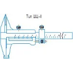 Эскиз штангенциркуля типа ШЦ-II в программе Компас 3D