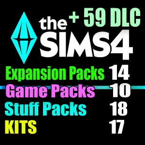 SIMS 4 + 59 DLC (14 допов・10 наборов・18 кат.・17 компл.)