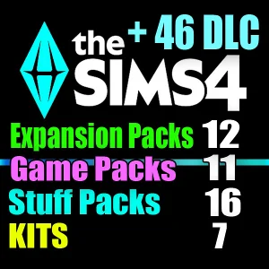 SIMS 4 + 46 DLC (12 допов・11 наборов・16 кат.・7 компл.)