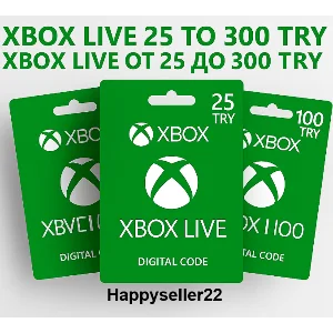 Подарочная карта Xbox Live 25-300 турецкая