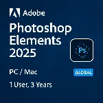 Adobe Photoshop Elements 2025 PC, Mac 1 User, 3 Year EU