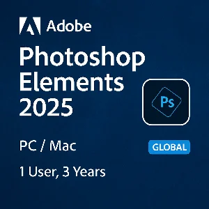 Adobe Photoshop Elements 2025 PC, Mac 1 User, 3 Year EU