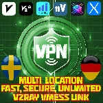 1 месяц V2Ray VPN —несколько локаций —10Гбит/с +999ГБ