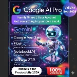 Google Gemini Pro | Veo 3.1 | NotebookLM Pro  (6+ мес)