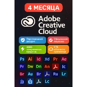 ADOBE CREATIVE CLOUD ВСЕ ПРИЛОЖЕНИЯ НА 4 МЕСЯЦА!!!
