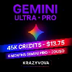 ⚡ Google Gemini Ultra — 45 тыс. кредитов 🔵 | 30 дней