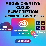 Adobe Creative Cloud 3 месяца + 1 бесплатно