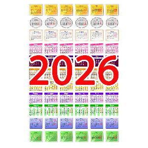 Календарные сетки на 2026 год (160 дизайнов)
