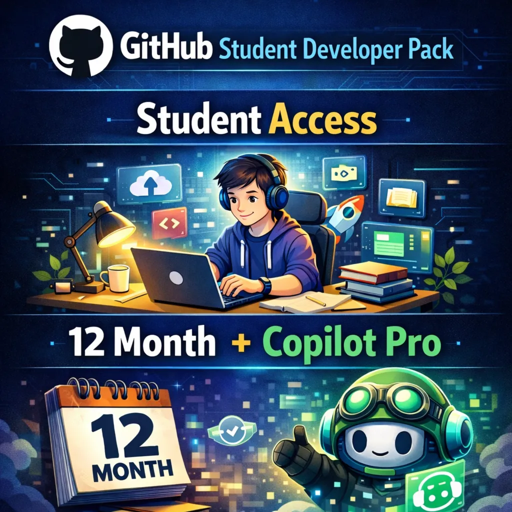 GitHub Student Developer Pack | 12 Month | +Copilot Pro