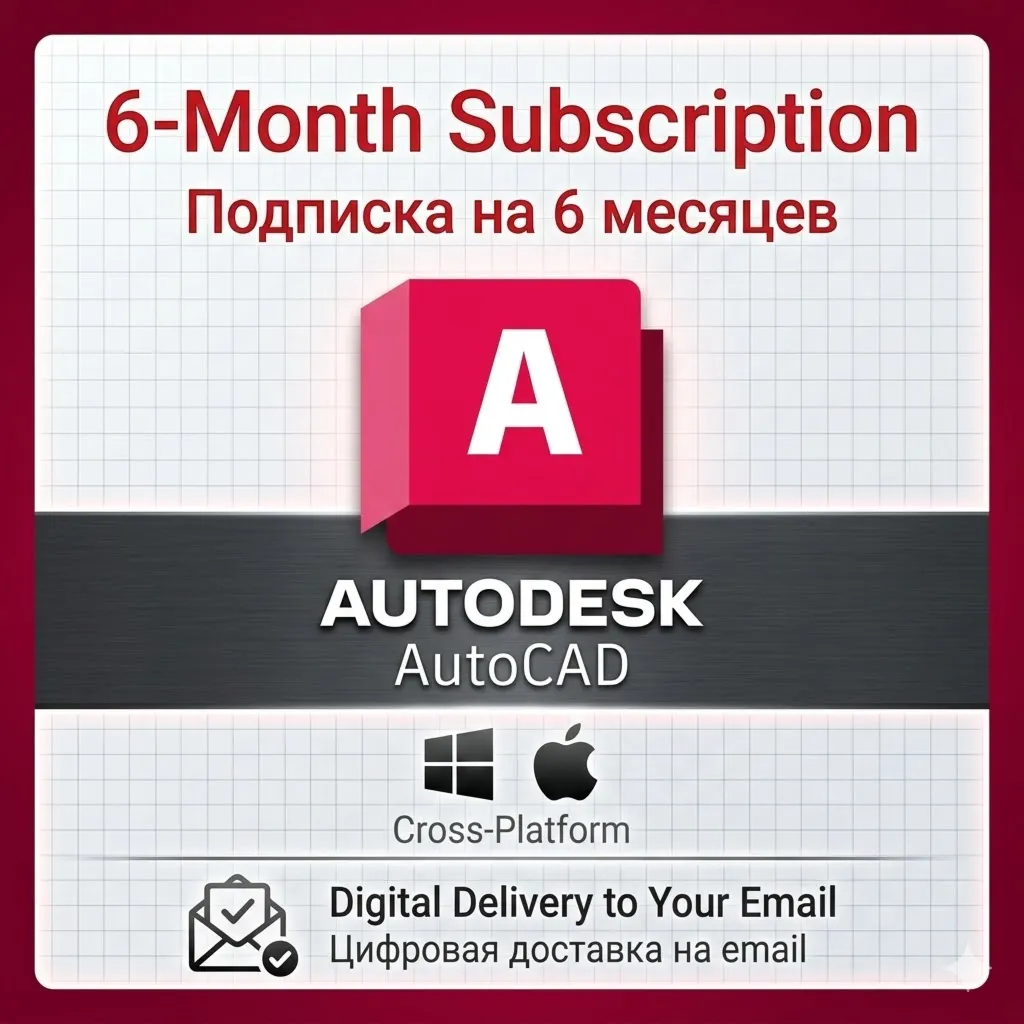 Autodesk AutoCAD | Подписка на 6 месяцев | Windows/Mac | Ваша электронная почта