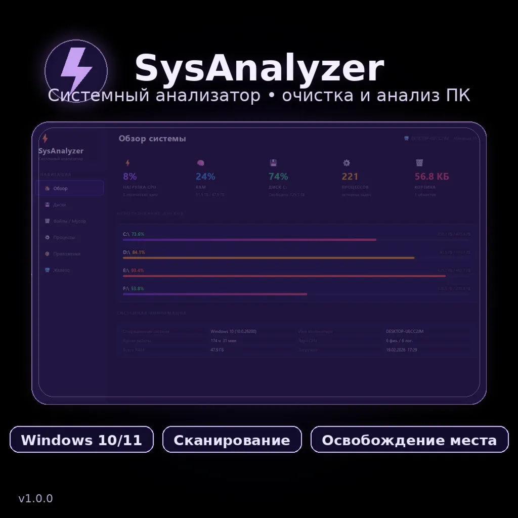 System Analyzer — очистка ПК и поиск ненужных файлов