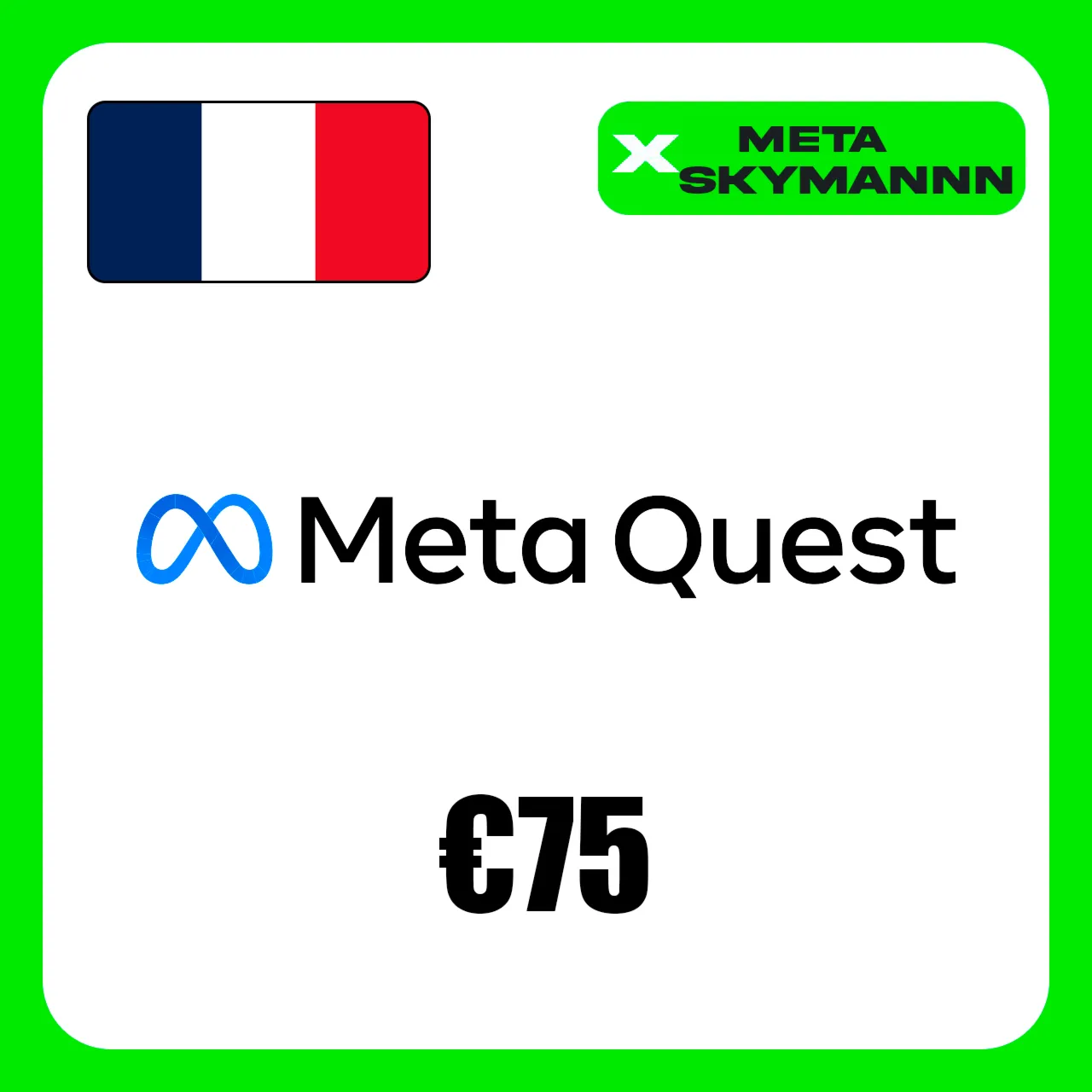 META QUEST 75€ EUR ФРАНЦИЯ КАРТА ПОПОЛНЕНИЯ АВТО 24/7