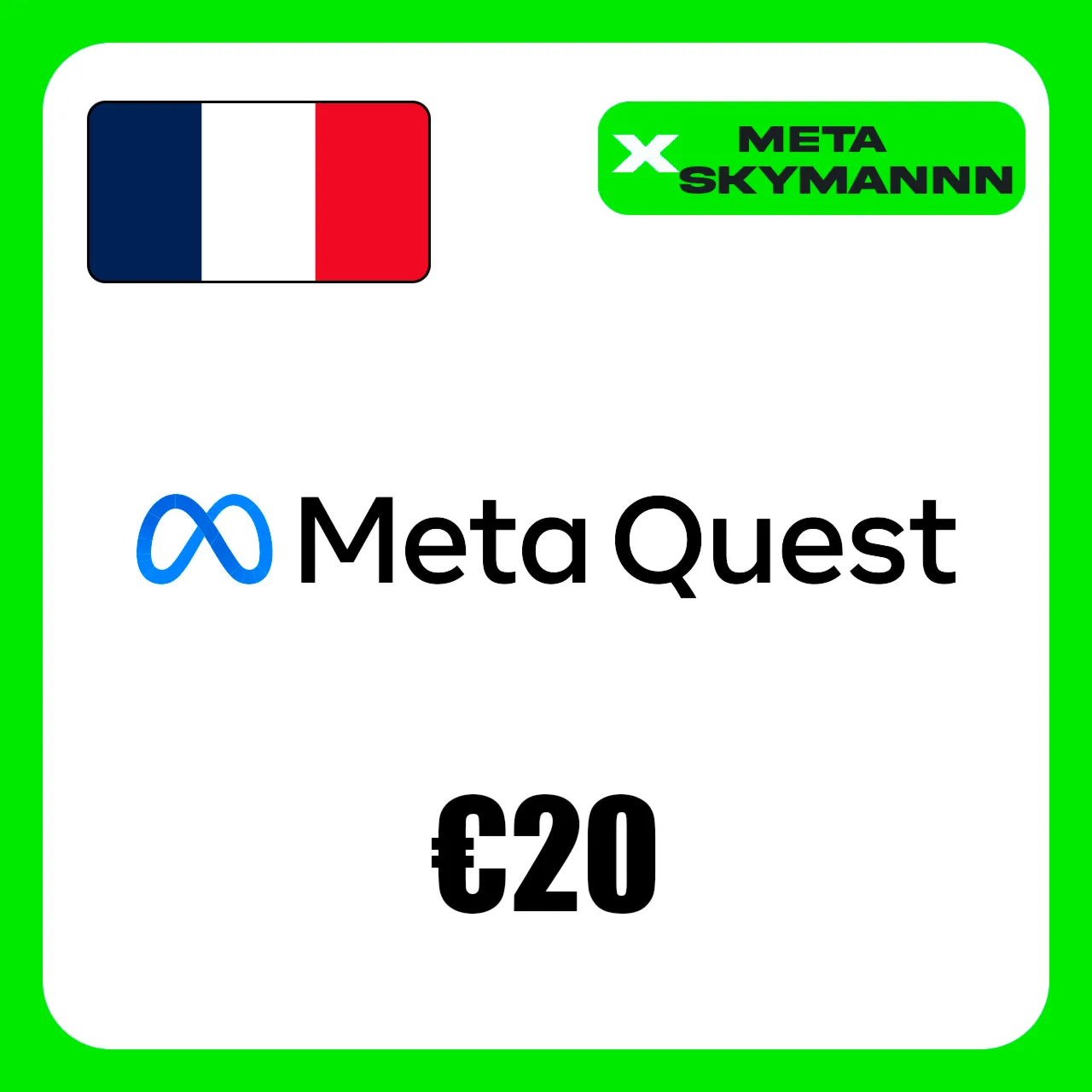 META QUEST 20€ EUR ФРАНЦИЯ КАРТА ПОПОЛНЕНИЯ АВТО 24/7