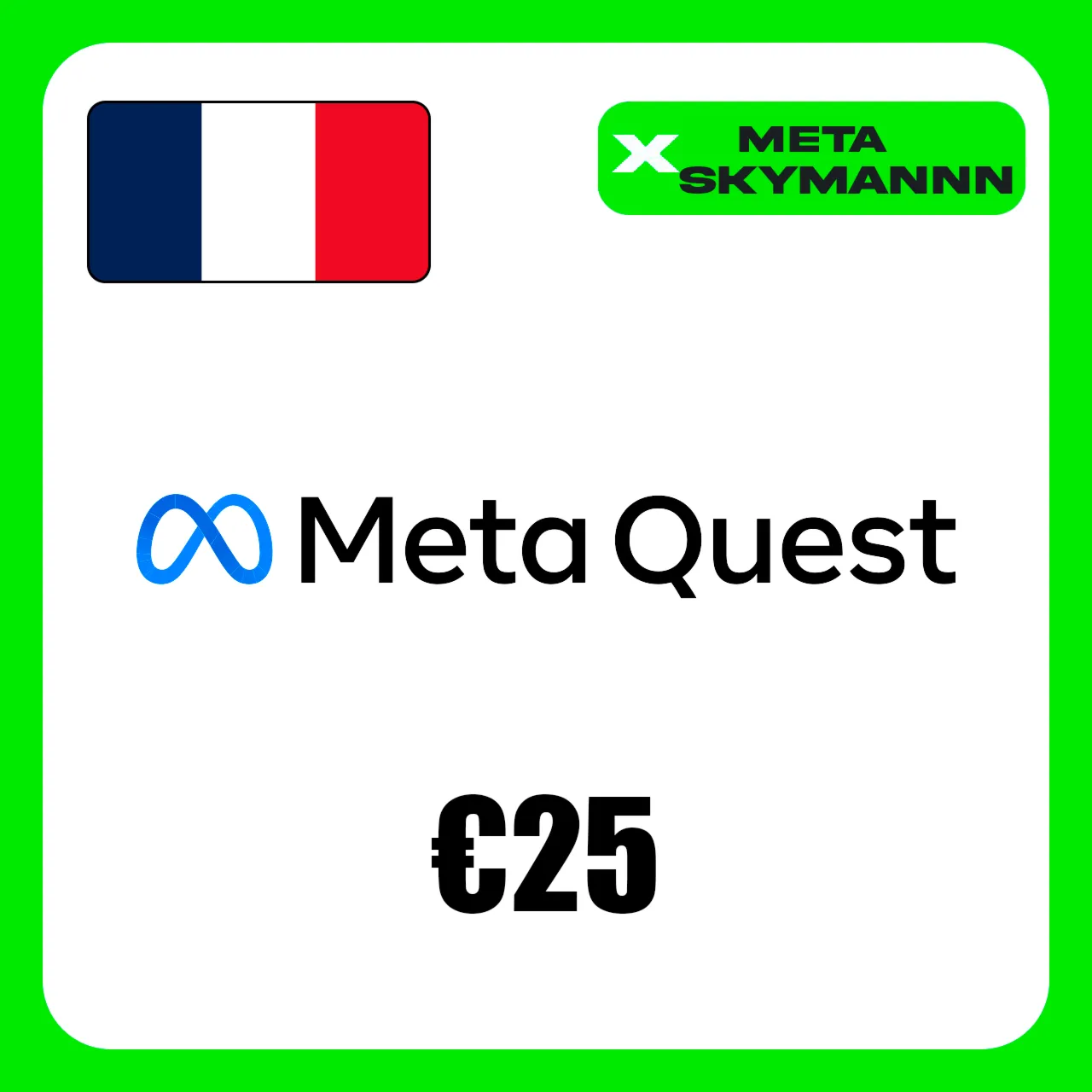 META QUEST 25€ EUR ФРАНЦИЯ КАРТА ПОПОЛНЕНИЯ АВТО 24/7