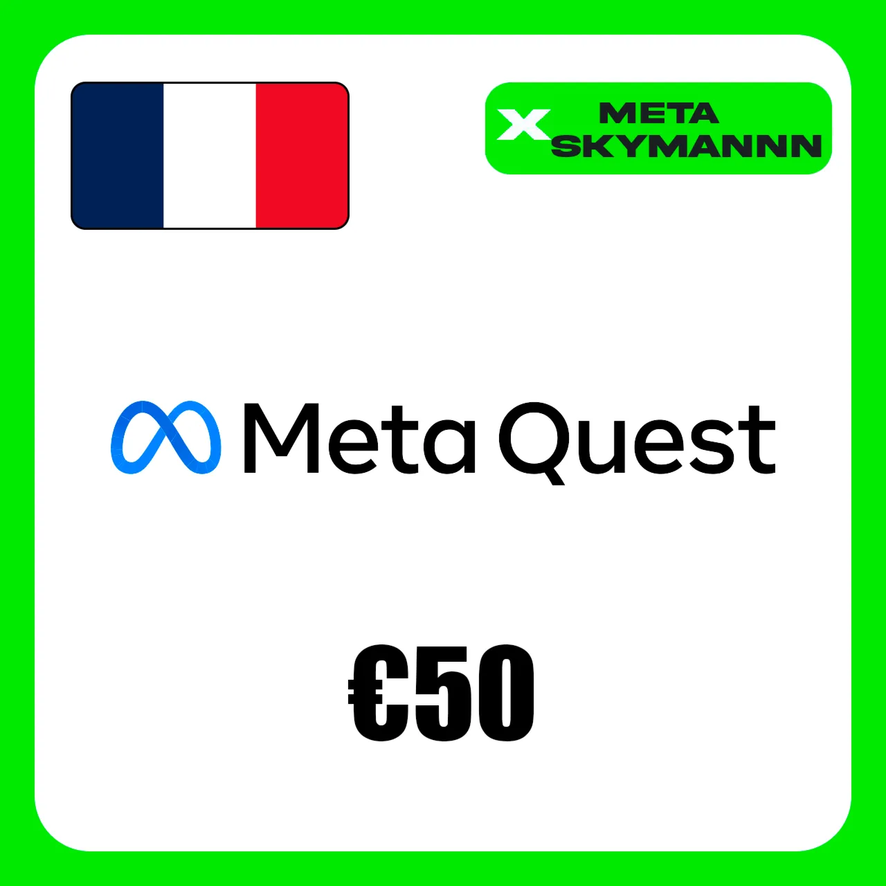 META QUEST 50€ EUR ФРАНЦИЯ КАРТА ПОПОЛНЕНИЯ АВТО 24/7