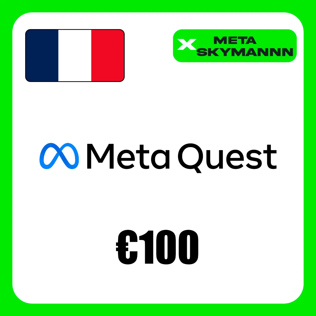 META QUEST 100€ EUR ФРАНЦИЯ КАРТА ПОПОЛНЕНИЯ АВТО 24/7