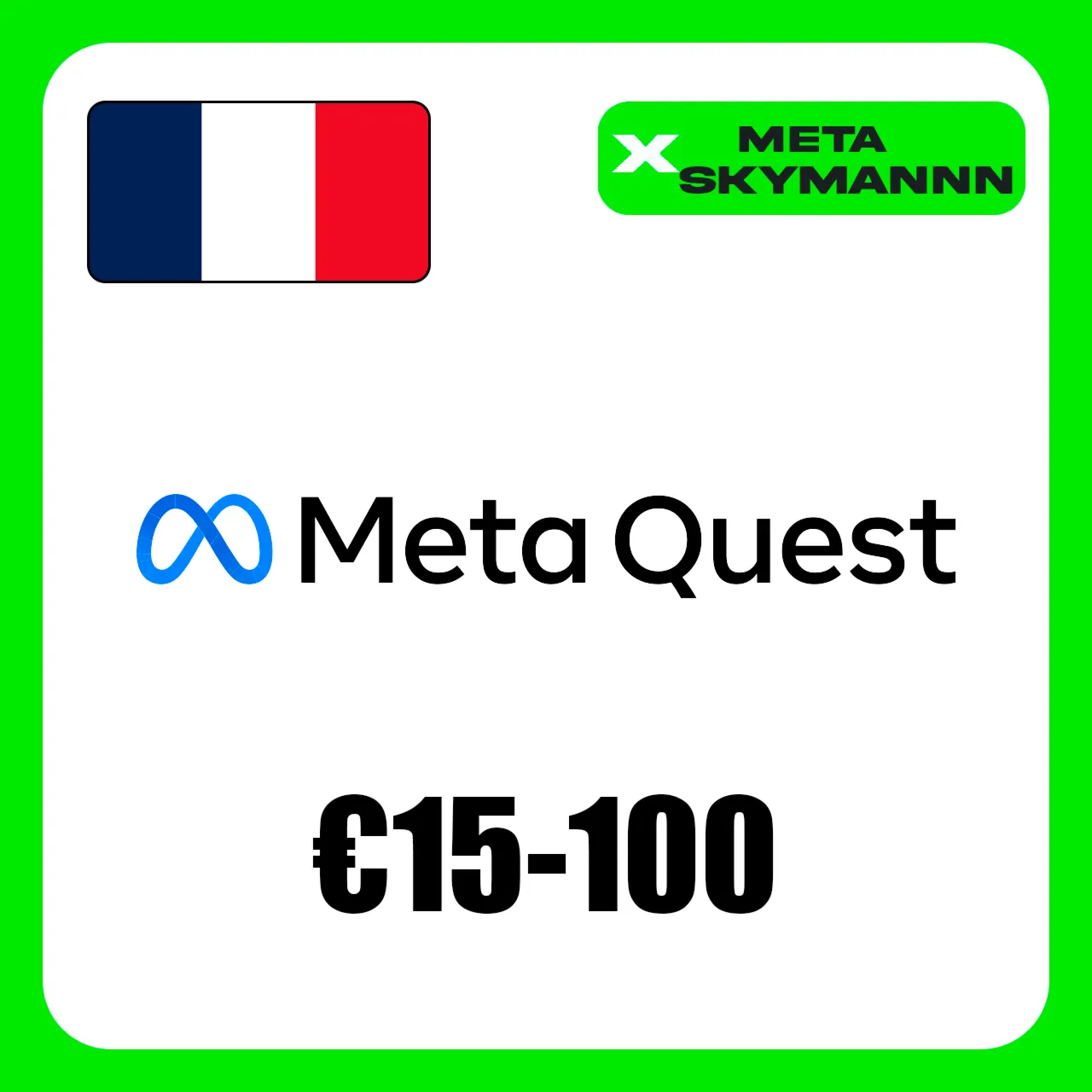 META QUEST 15-100€ EUR ФРАНЦИЯ КАРТА ПОПОЛНЕНИЯ 24/7