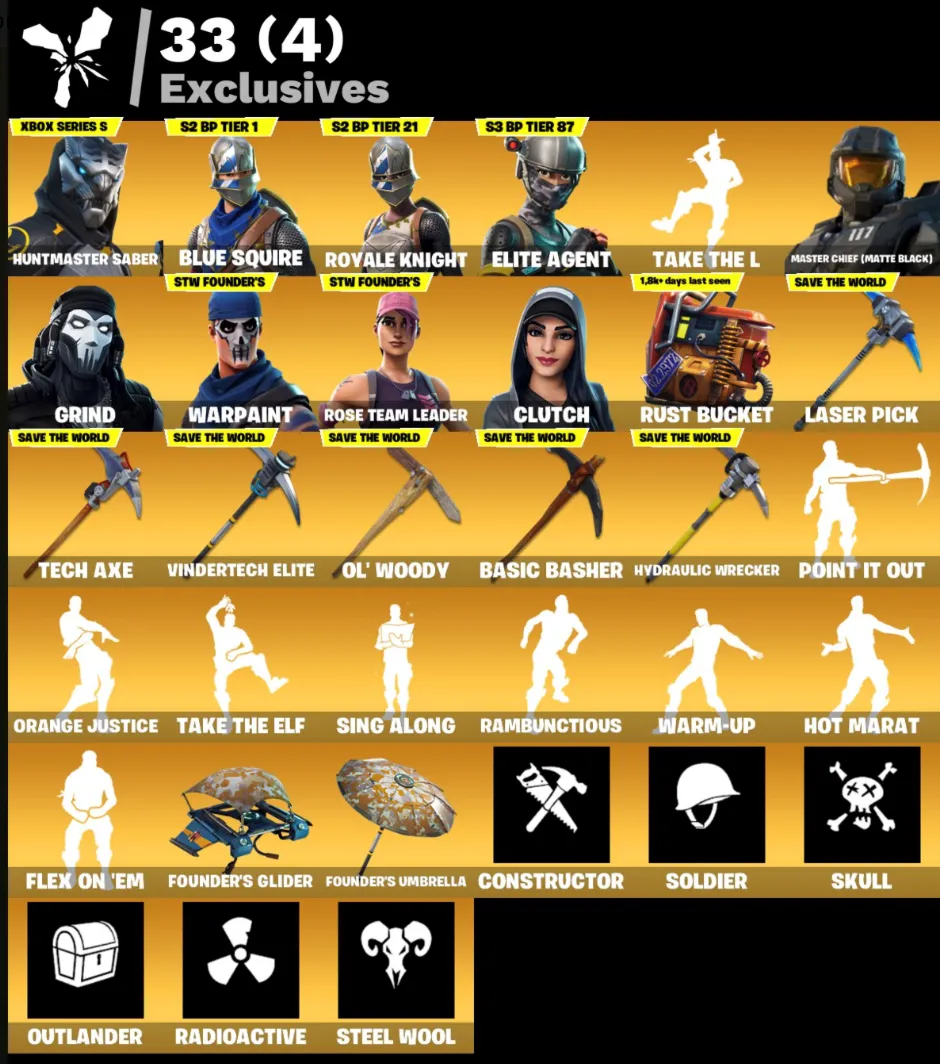 FN OG STW Super Deluxe (ВСЕ ПЛАТФОРМЫ)  282 скина (53 платных) Полный доступ 