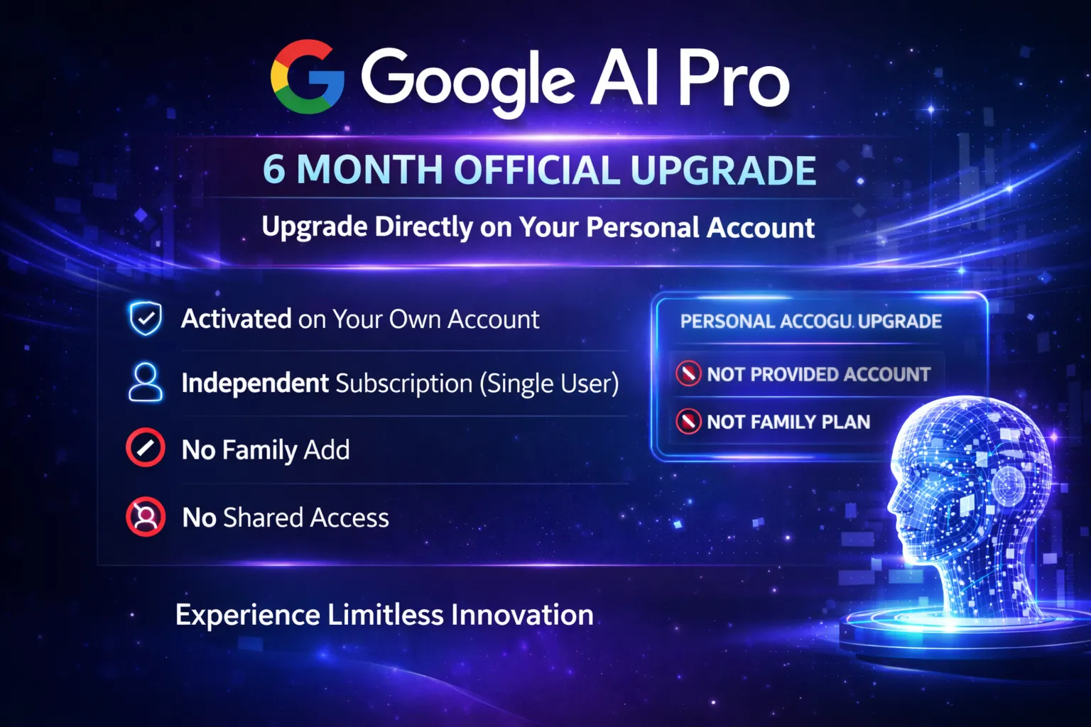 Gemini AI PRO + Antigravity | Nano Banana Pro, Veo 3.1 | 6Month (Active on your mail)