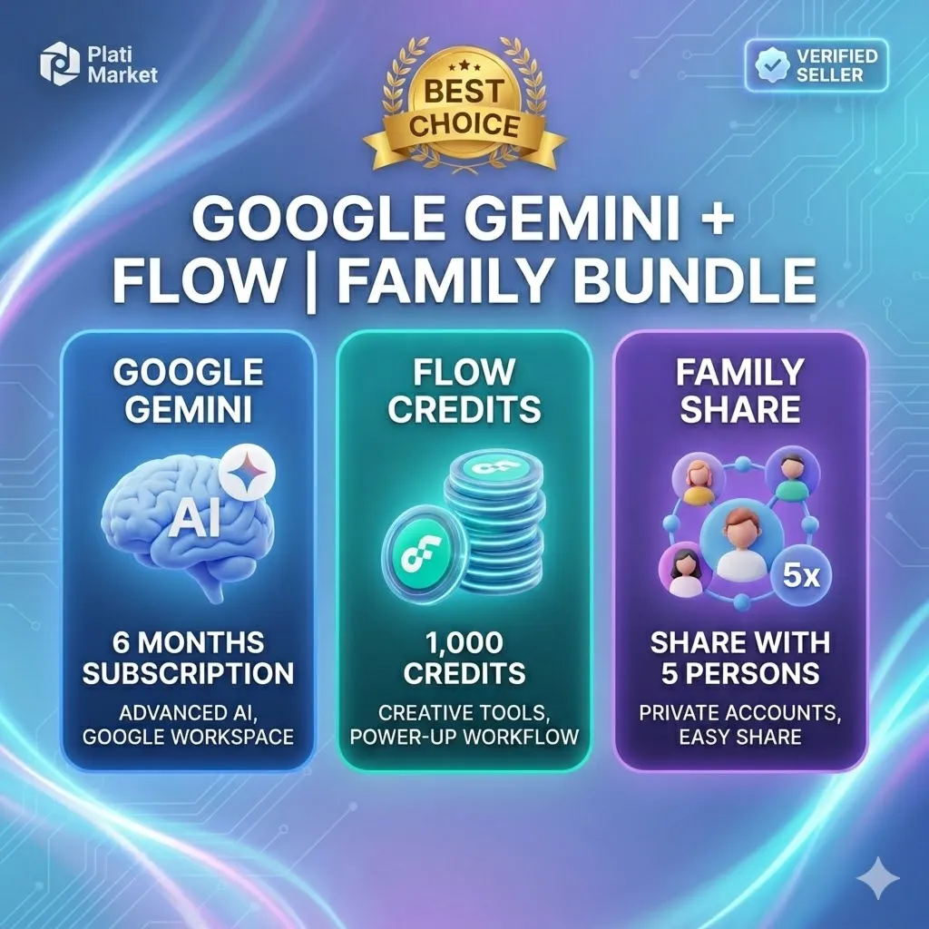 Аккаунт Google Ai Pro с Family Share 6+ месяцев, 1000 Ai Points(Flow, Whisk)