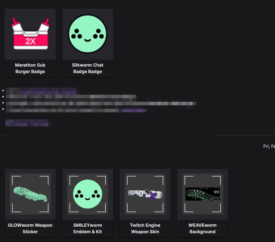 Марафон 6 предметов Twitch Engine Оружие скины значки для чата Слэм сервера