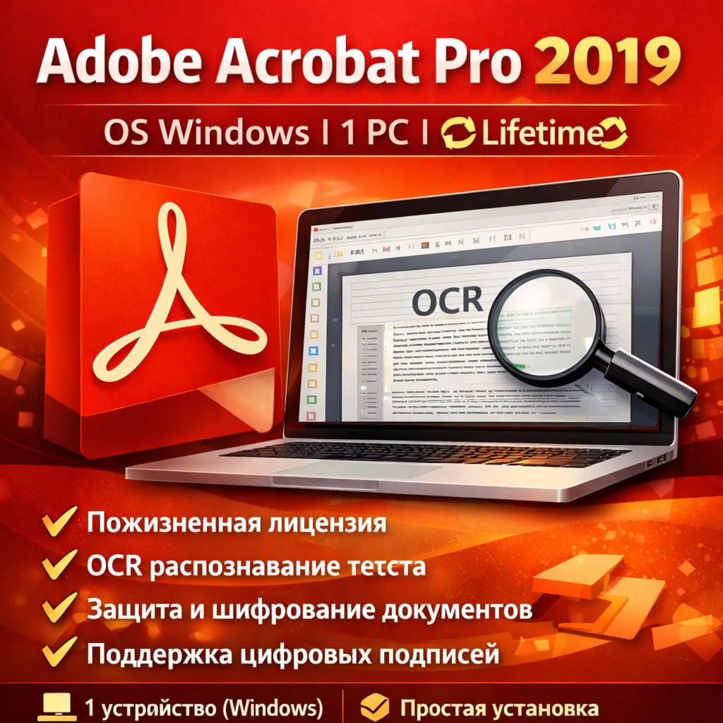 Adobe Acrobat Pro DC 2019 ОС Windows 1 PC 🔄Lifetime🔄