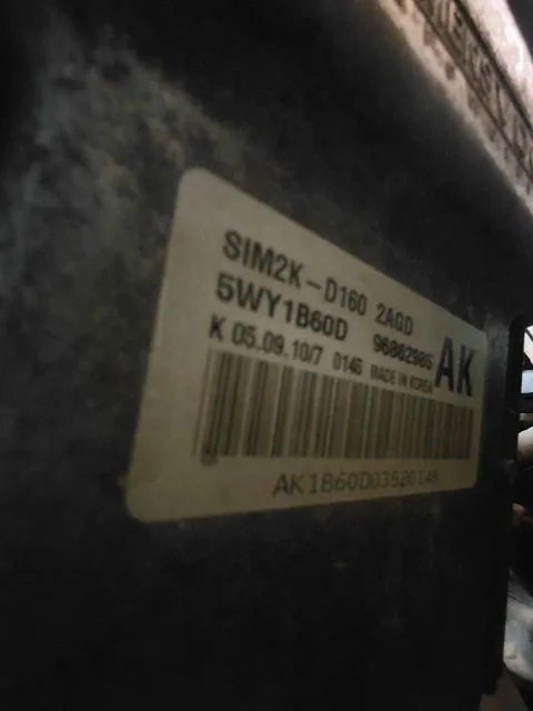 Chevrolet Epica SIM2K-D160 5WY1B60D 2AGD C002ME10 KR77195157